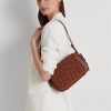Lauren Tan Women’s Ralph Lauren Woven Leather Small Maddy Shoulder Bags Lauren Tan Women’s Ralph Lauren Woven Leather Small Maddy Shoulder Bags