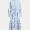 Light Blue Women’s Ralph Lauren Eyelet-Embroidered Dress