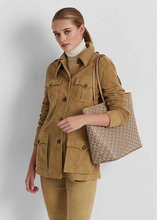 Light Camel Women’s Ralph Lauren Coated Canvas Medium Collins Tote Bags Light Camel Women’s Ralph Lauren Coated Canvas Medium Collins Tote Bags