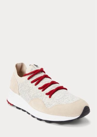 Light Grey Men’s Ralph Lauren Trackster 200II Knit Sneakers