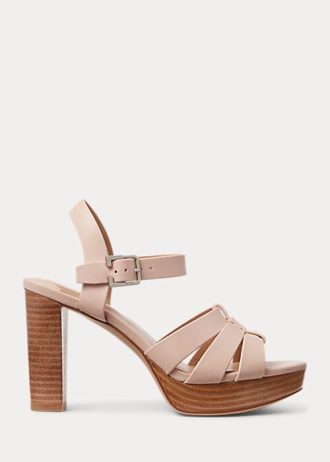 Light Pink Women’s Ralph Lauren Soffia Nappa Leather Sandals