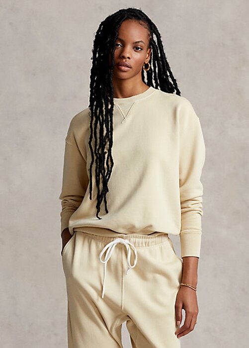 Light Yellow Women’s Ralph Lauren Organic Cotton Crewneck Sweatshirts Light Yellow Women’s Ralph Lauren Organic Cotton Crewneck Sweatshirts