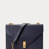 Midnight Navy Women’s Ralph Lauren Polo ID Leather Envelope Chain Crossbody Bags