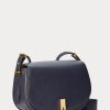 Midnight Navy Women’s Ralph Lauren Polo ID Leather Saddle Bags