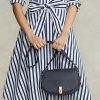 Midnight Navy Women’s Ralph Lauren Polo ID Leather Saddle Bags