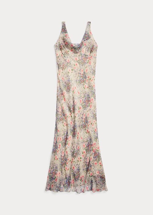 Multicolor / Brown Women’s Ralph Lauren Floral Crinkled Silk Chiffon Dress Multicolor / Brown Women’s Ralph Lauren Floral Crinkled Silk Chiffon Dress