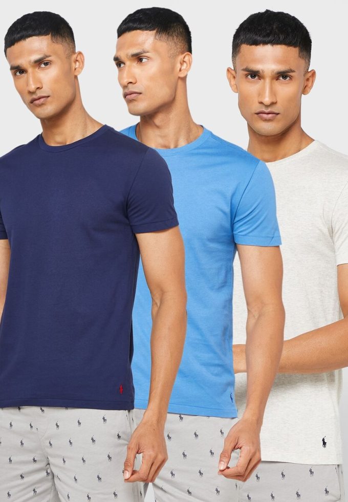 Multicolor Men’s Ralph Lauren 3 Pack Assorted Crew Neck T Shirts