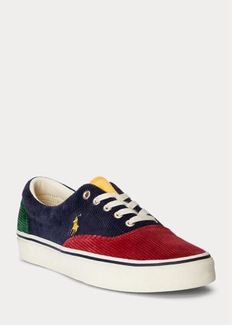 Multicolor Men’s Ralph Lauren Keaton Color-Blocked Corduroy Sneakers