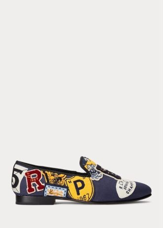 Multicolor Men’s Ralph Lauren Paxton Logo-Patch Canvas Dress Shoes