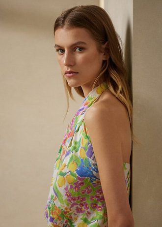 Multicolor Women’s Ralph Lauren Darby Linen Voile Halter Blouse Tops