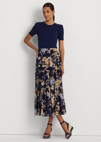 Multicolor Women’s Ralph Lauren Floral Crinkle Georgette Tiered Skirts
