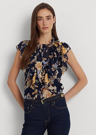 Multicolor Women’s Ralph Lauren Floral Georgette Sleeveless Shirts Multicolor Women’s Ralph Lauren Floral Georgette Sleeveless Shirts