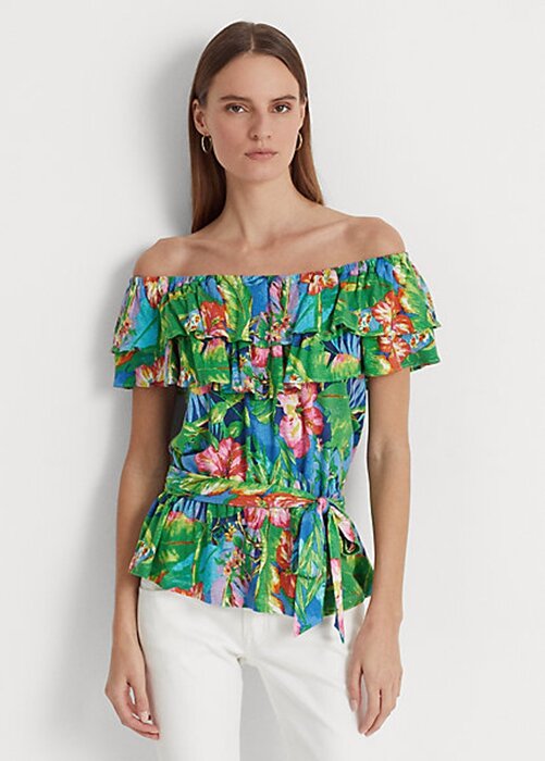 Multicolor Women’s Ralph Lauren Floral Jersey Off-the-Shoulder Tops Multicolor Women’s Ralph Lauren Floral Jersey Off-the-Shoulder Tops