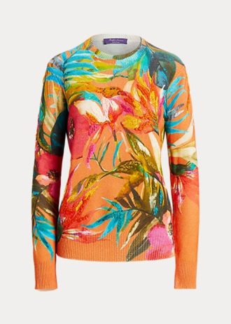 Multicolor Women’s Ralph Lauren Graphic Cashmere Crewneck Sweaters