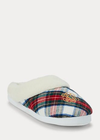 Multicolor Women’s Ralph Lauren Plaid Logo Slippers