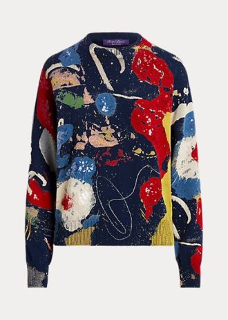 Multicolor Women’s Ralph Lauren Print Cotton Crewneck Sweaters