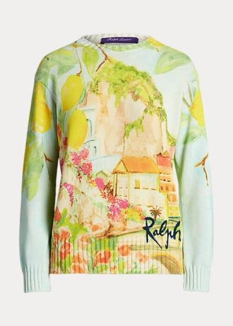 Multicolor Women’s Ralph Lauren Print Cotton Crewneck Sweaters