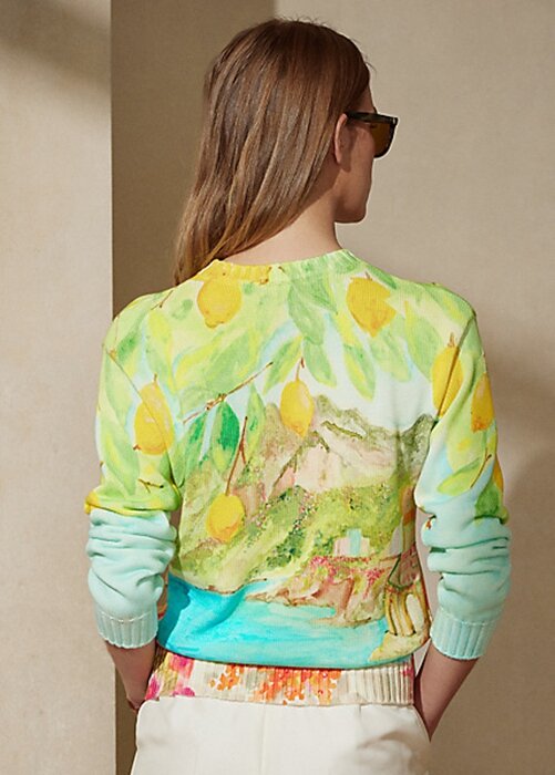 Multicolor Women’s Ralph Lauren Print Cotton Crewneck Sweaters Multicolor Women’s Ralph Lauren Print Cotton Crewneck Sweaters