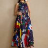Multicolor Women’s Ralph Lauren Renshaw Print Cotton Satin Day Dress