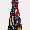 Multicolor Women’s Ralph Lauren Renshaw Print Cotton Satin Day Dress