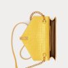 Mustard Women’s Ralph Lauren Polo ID Croc-Embossed Chain Wallets Mustard Women’s Ralph Lauren Polo ID Croc-Embossed Chain Wallets