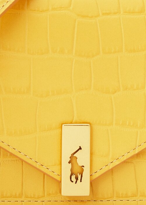 Mustard Women’s Ralph Lauren Polo ID Croc-Embossed Chain Wallets Mustard Women’s Ralph Lauren Polo ID Croc-Embossed Chain Wallets