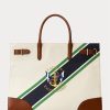 Natural/Graphic Stripe Women’s Ralph Lauren Print Canvas Large Devyn Tote Bags