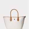 Natural/Navy Women’s Ralph Lauren Reversible Canvas Medium Bellport Tote Bags