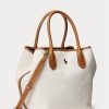 Natural/Navy Women’s Ralph Lauren Reversible Canvas Medium Bellport Tote Bags