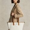 Natural/Navy Women’s Ralph Lauren Reversible Canvas Medium Bellport Tote Bags