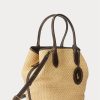 Natural Women’s Ralph Lauren Leather-Trim Straw Medium Bellport Tote Bags