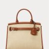 Natural Women’s Ralph Lauren Raffia & Calfskin Medium RL50 Handbag