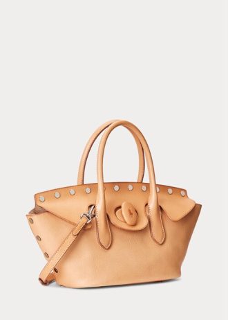 Natural Women’s Ralph Lauren Studded Vachetta Medium Bellport Satchel Bags