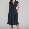 Navy / Cream Women’s Ralph Lauren Polka-Dot Silk Georgette Dress Navy / Cream Women’s Ralph Lauren Polka-Dot Silk Georgette Dress
