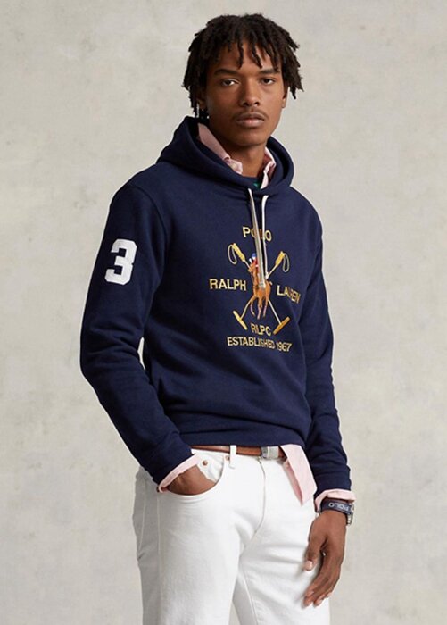 Navy Men’s Ralph Lauren Big Polo Crest Fleece Hoodie Navy Men’s Ralph Lauren Big Polo Crest Fleece Hoodie