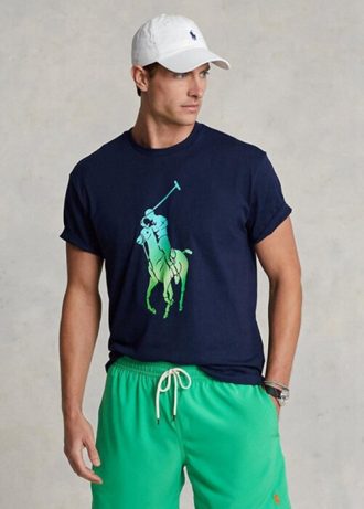 Navy Men’s Ralph Lauren Classic Fit Big Pony Jersey T Shirts