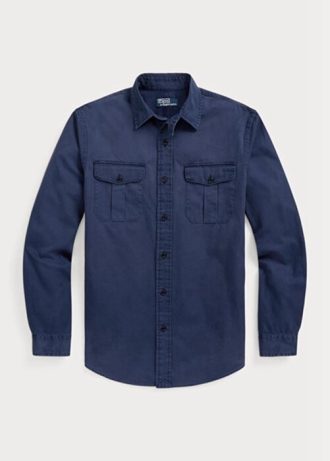 Navy Men’s Ralph Lauren Classic Fit Chino Work  Shirts