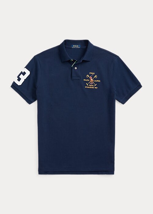 Navy Men’s Ralph Lauren Classic Fit Crest Mesh Polo Shirts Navy Men’s Ralph Lauren Classic Fit Crest Mesh Polo Shirts