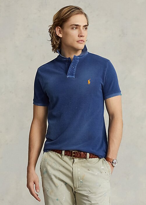 Navy Men’s Ralph Lauren Classic Fit Mended Mesh Polo Shirts Navy Men’s Ralph Lauren Classic Fit Mended Mesh Polo Shirts