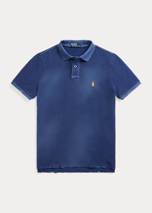 Navy Men’s Ralph Lauren Classic Fit Mended Mesh Polo Shirts Navy Men’s Ralph Lauren Classic Fit Mended Mesh Polo Shirts