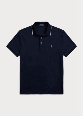Navy Men’s Ralph Lauren Custom Slim Fit Birdseye Polo Shirts