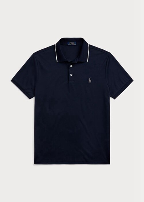 Navy Men’s Ralph Lauren Custom Slim Fit Birdseye Polo Shirts Navy Men’s Ralph Lauren Custom Slim Fit Birdseye Polo Shirts
