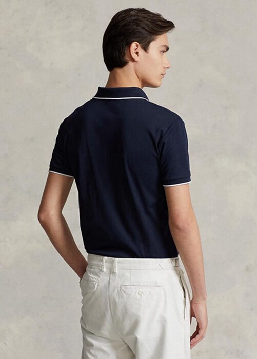 Navy Men’s Ralph Lauren Custom Slim Fit Birdseye Polo Shirts Navy Men’s Ralph Lauren Custom Slim Fit Birdseye Polo Shirts
