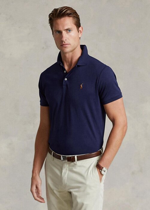 Navy Men’s Ralph Lauren Custom Slim Fit Soft Cotton Polo Shirts Navy Men’s Ralph Lauren Custom Slim Fit Soft Cotton Polo Shirts
