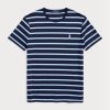 Navy Men’s Ralph Lauren Custom Slim Striped Soft Cotton T Shirts