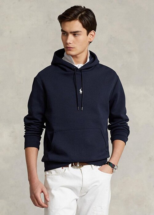 Navy Men’s Ralph Lauren Double-knit Hoodie Navy Men’s Ralph Lauren Double-knit Hoodie