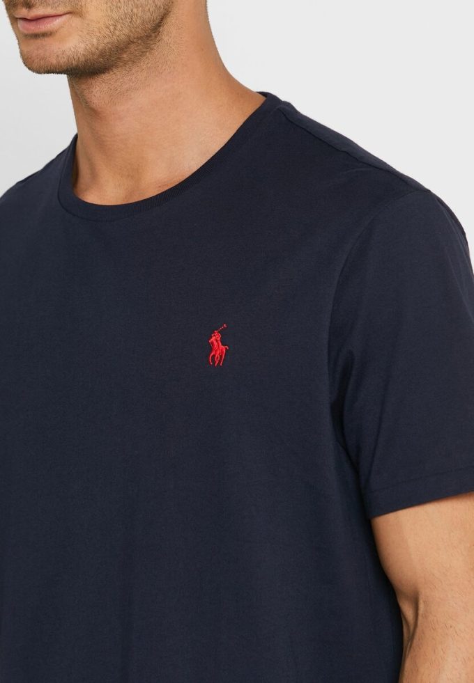 Navy Men’s Ralph Lauren Embroidered Logo Crew Neck T Shirts