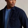 Navy Men’s Ralph Lauren Garment-Dyed Oxford Overshirt Jackets Navy Men’s Ralph Lauren Garment-Dyed Oxford Overshirt Jackets
