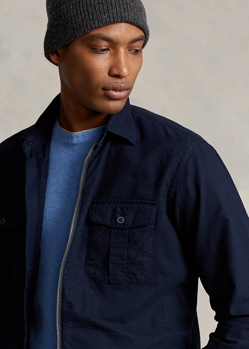 Navy Men’s Ralph Lauren Garment-Dyed Oxford Overshirt Jackets Navy Men’s Ralph Lauren Garment-Dyed Oxford Overshirt Jackets