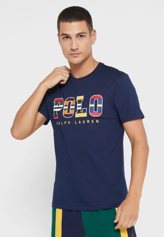Navy Men’s Ralph Lauren Logo Crew Neck T Shirts